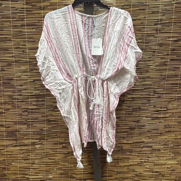 Raviya Striped Tassel Trim Cover-up Dress Women's Swimsuit Size S - Picture 2 of 3
